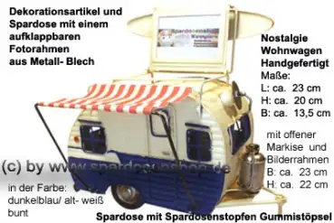 Nostalgie Wohnwagen dunkelblau A